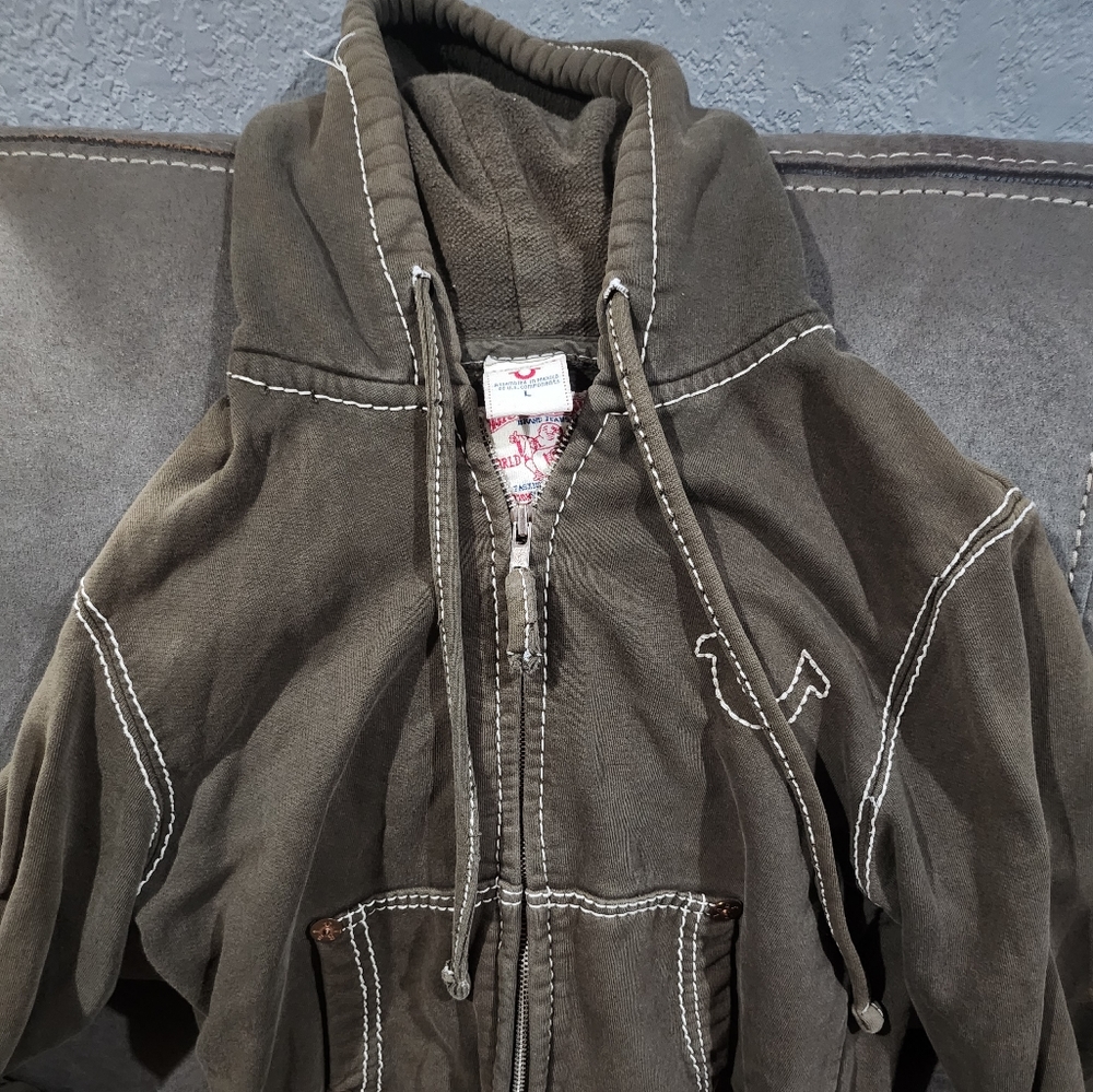 Womens True Religion Zip Up Hoodie